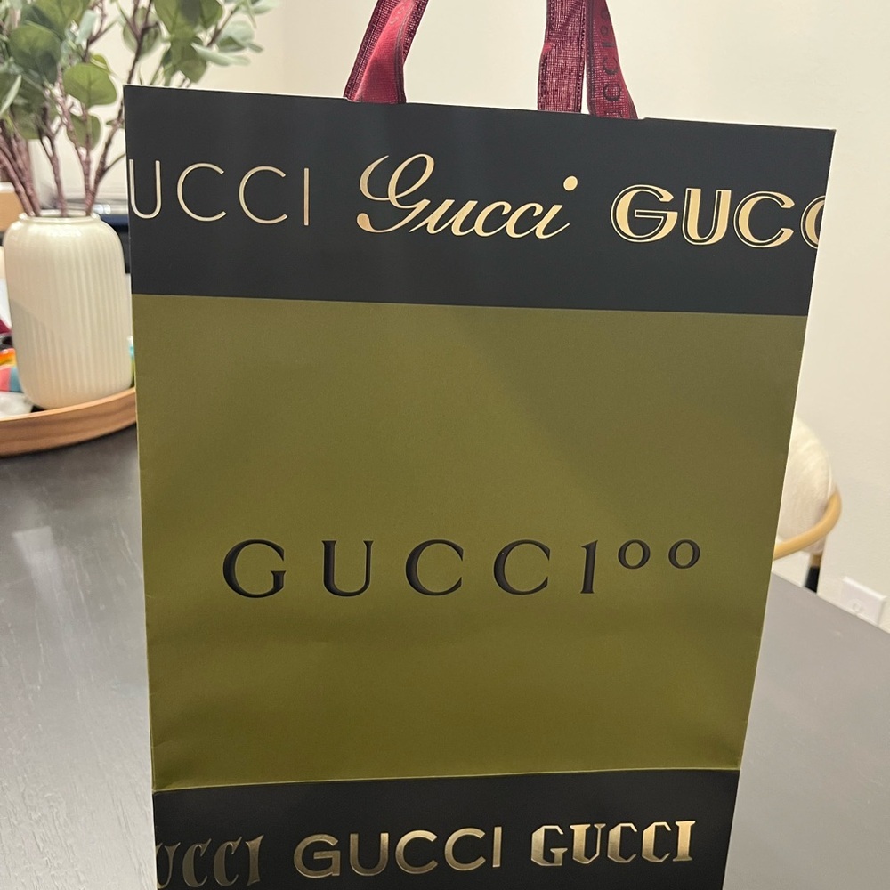 Gucci Green and Black Special 100 Anniversary Shopping Bag